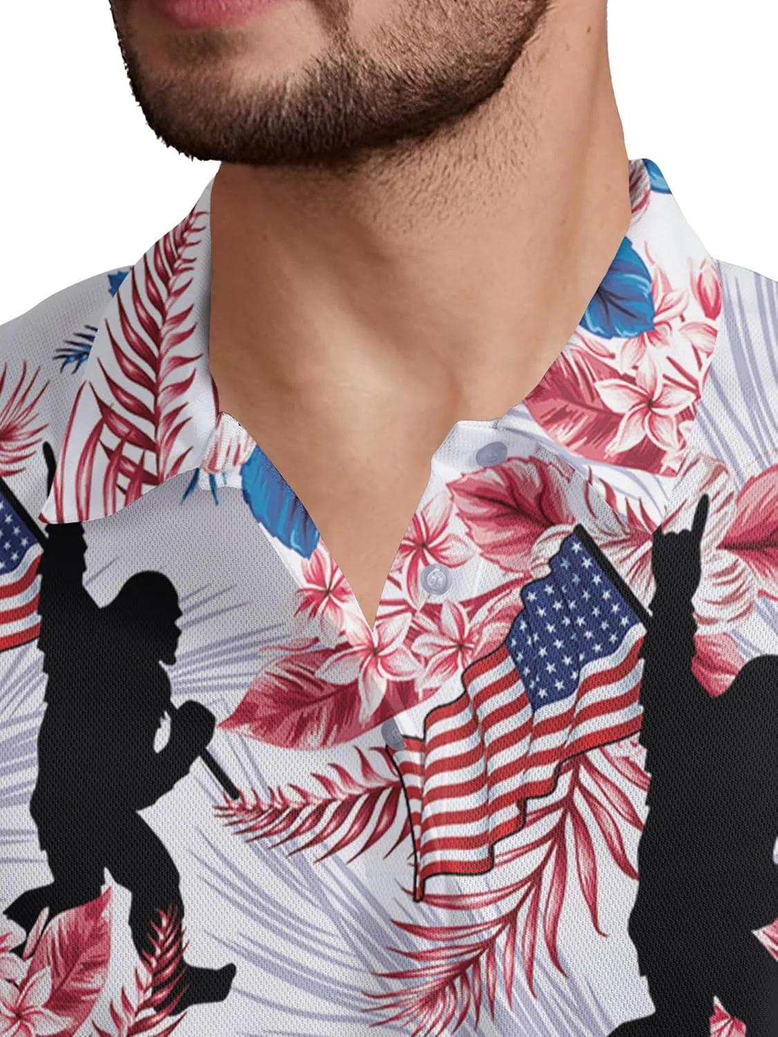 Funny Golf Shirt for Men Print Hawaiian Mens Polo Shirts Crazy Golf Gifts