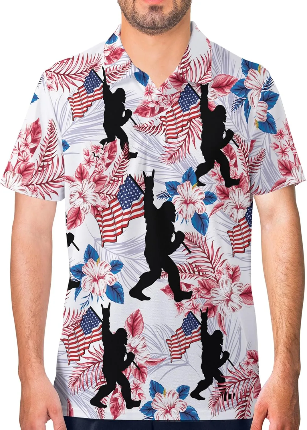 Funny Golf Shirt for Men Print Hawaiian Mens Polo Shirts Crazy Golf Gifts