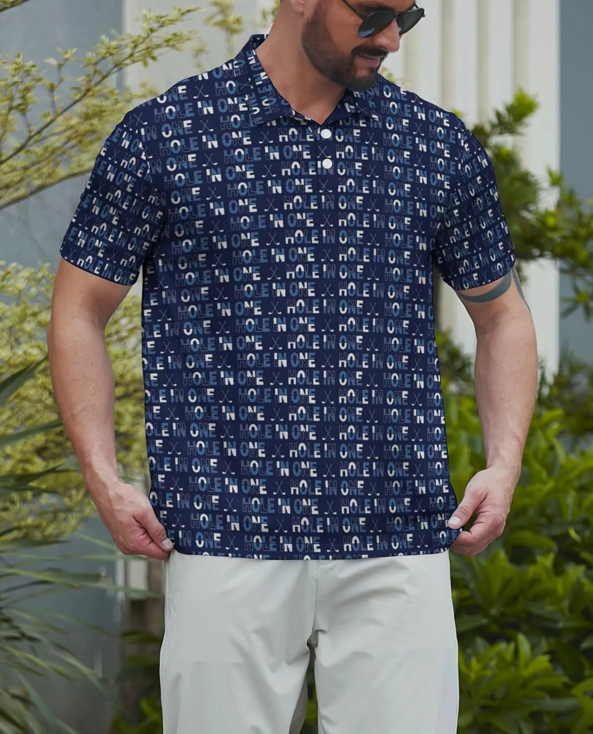 Funny Mens Golf Shirt Moisture Wicking Quick Dry Print Performance Short Sleeve Collared Polo Shirts for Men