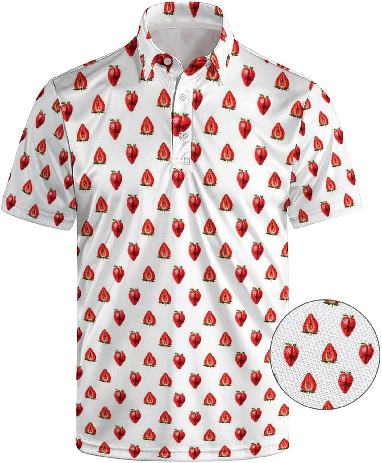 Funny Mens Golf Shirt Moisture Wicking Quick Dry Print Performance Short Sleeve Collared Polo Shirts for Men