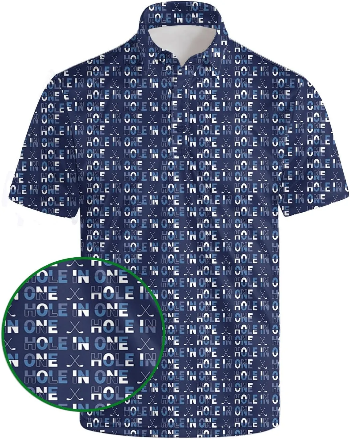 Funny Mens Golf Shirt Moisture Wicking Quick Dry Print Performance Short Sleeve Collared Polo Shirts for Men