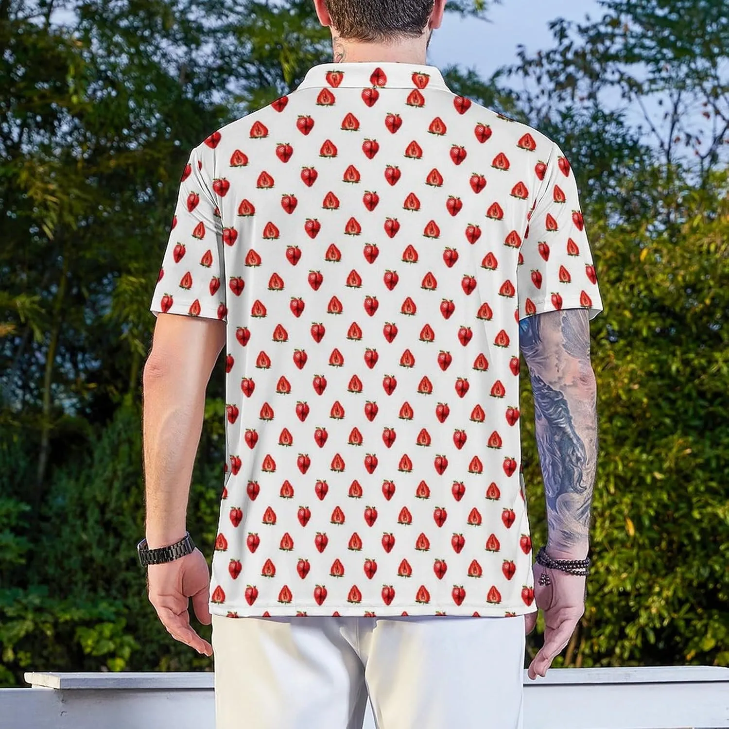 Funny Mens Golf Shirt Moisture Wicking Quick Dry Print Performance Short Sleeve Collared Polo Shirts for Men