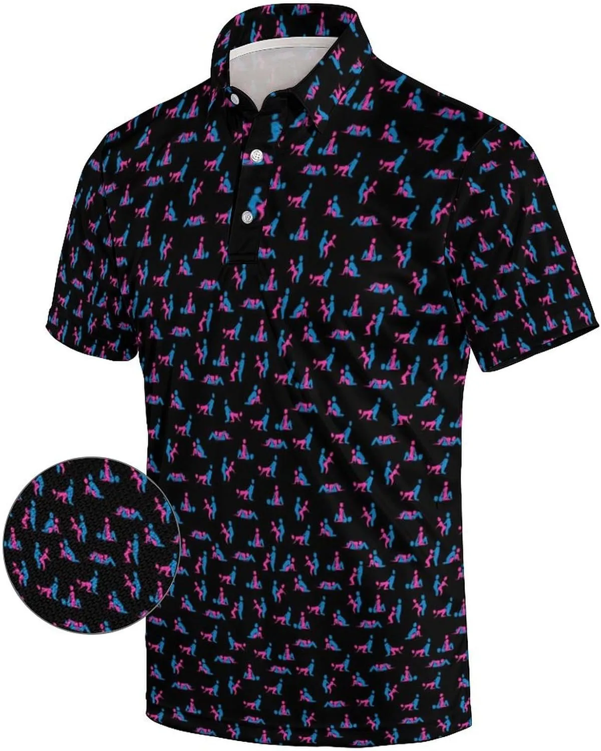 Funny Mens Golf Shirt Moisture Wicking Quick Dry Print Performance Short Sleeve Collared Polo Shirts for Men