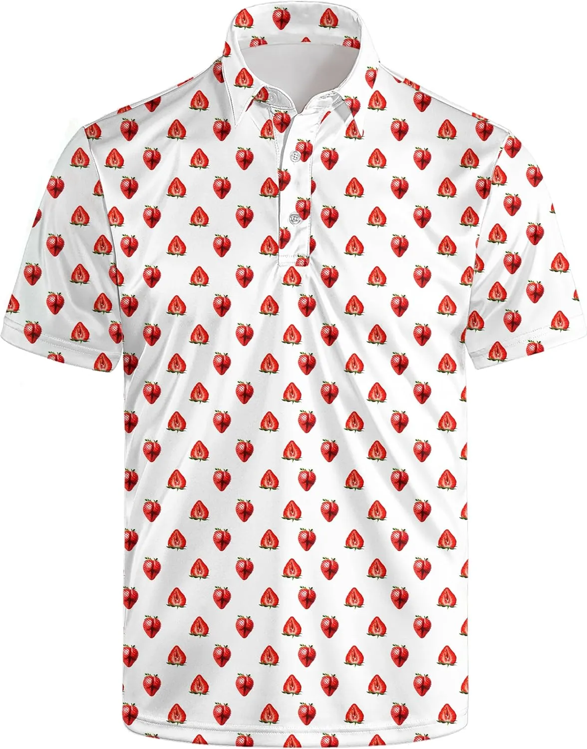 Funny Mens Golf Shirt Moisture Wicking Quick Dry Print Performance Short Sleeve Collared Polo Shirts for Men