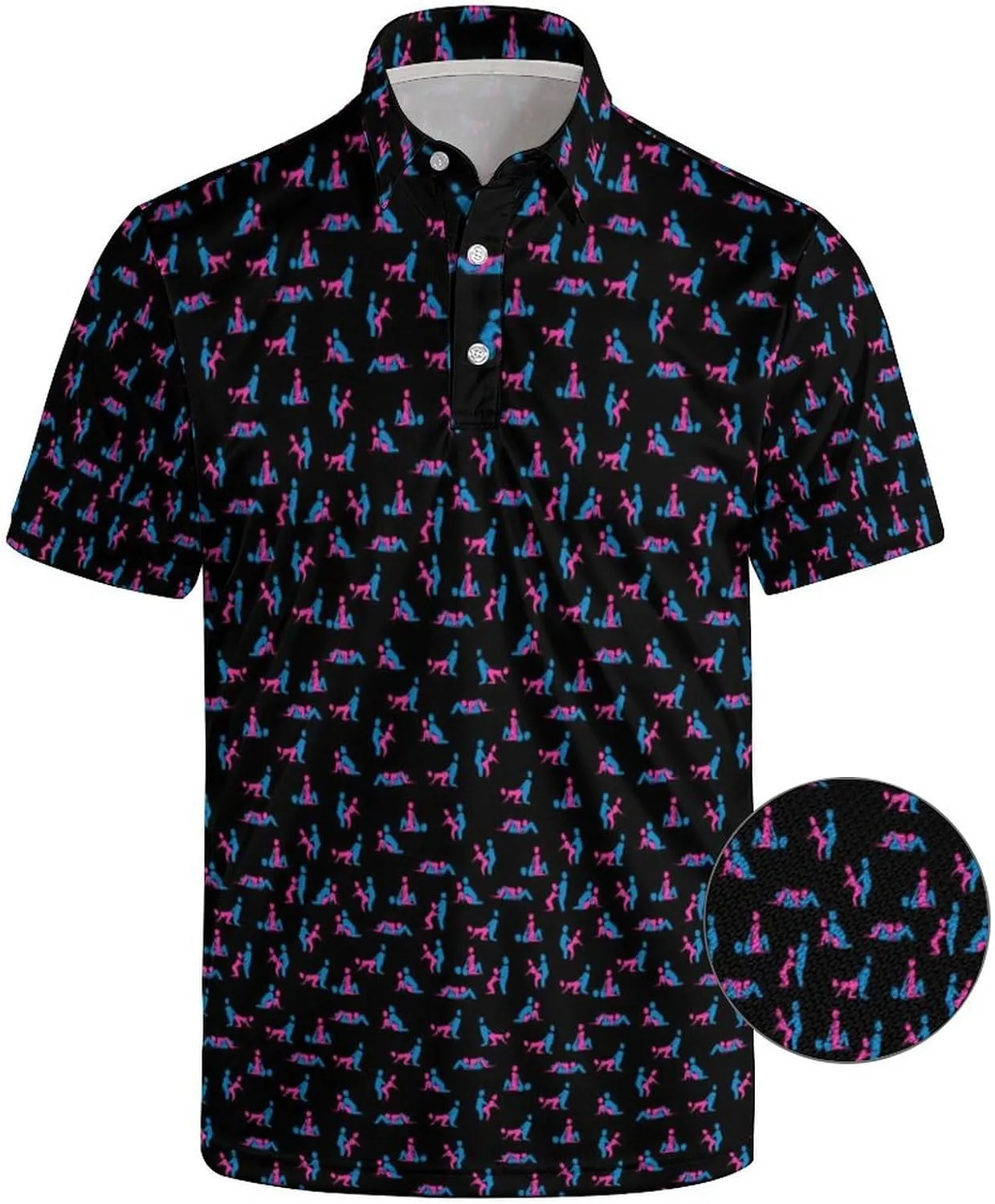 Funny Mens Golf Shirt Moisture Wicking Quick Dry Print Performance Short Sleeve Collared Polo Shirts for Men