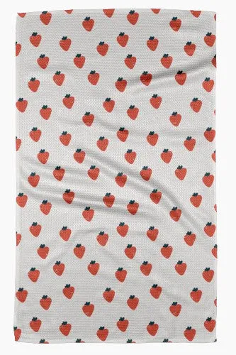 Geometry Towels Strawberry Love Kitchen Tea Towel