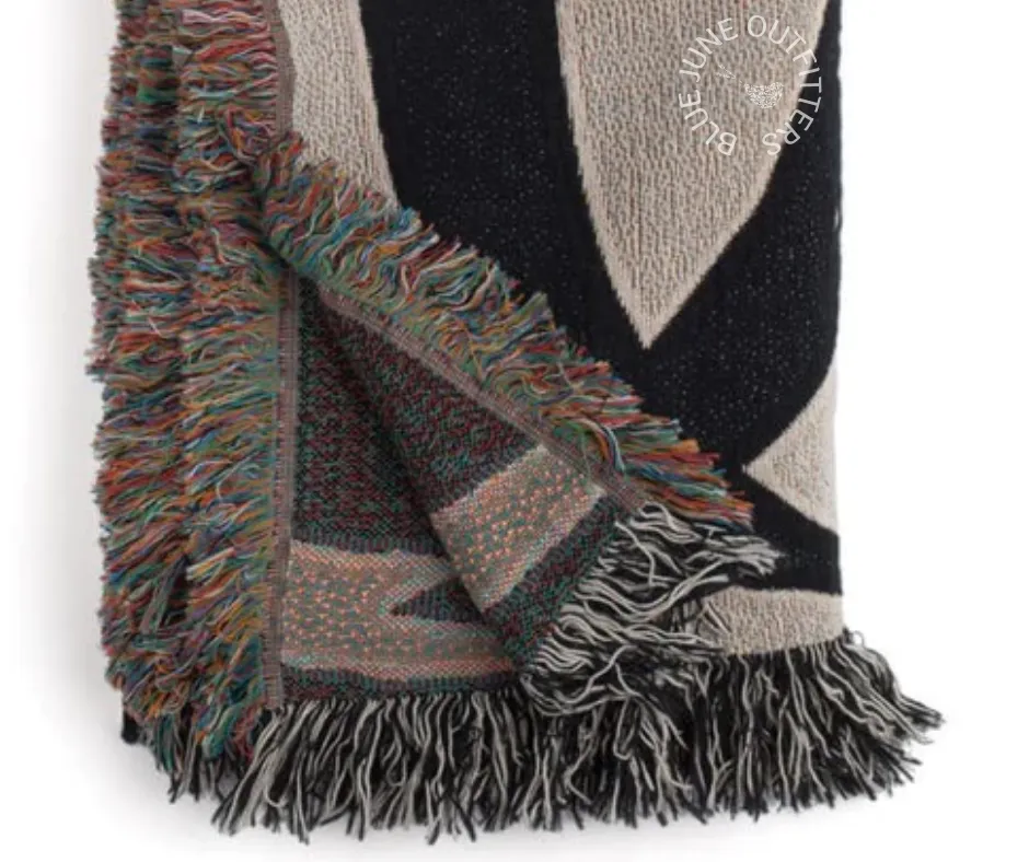 Groovy Retro Graphics | Hippie Woven Blanket