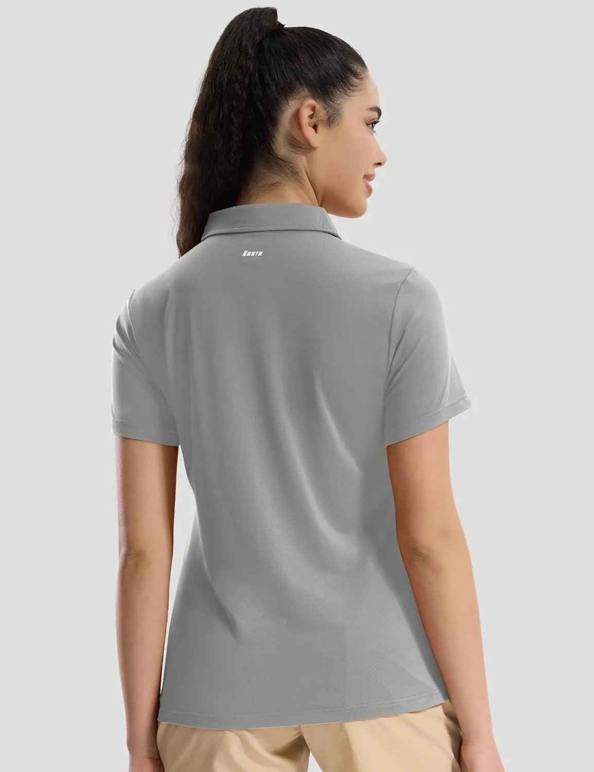 Haimont Womens Polo Shirts Golf Casual Work Short Sleeve UPF 50   Sun Protection 4 Buttons Collared Shirt Quick Dry Tops