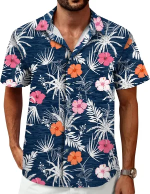 Hawaiian Shirt for Men Beach Shirts Summer Button Down Short Sleeve Tropical Tops Vacation Aloha Outfits Cruise Clothes