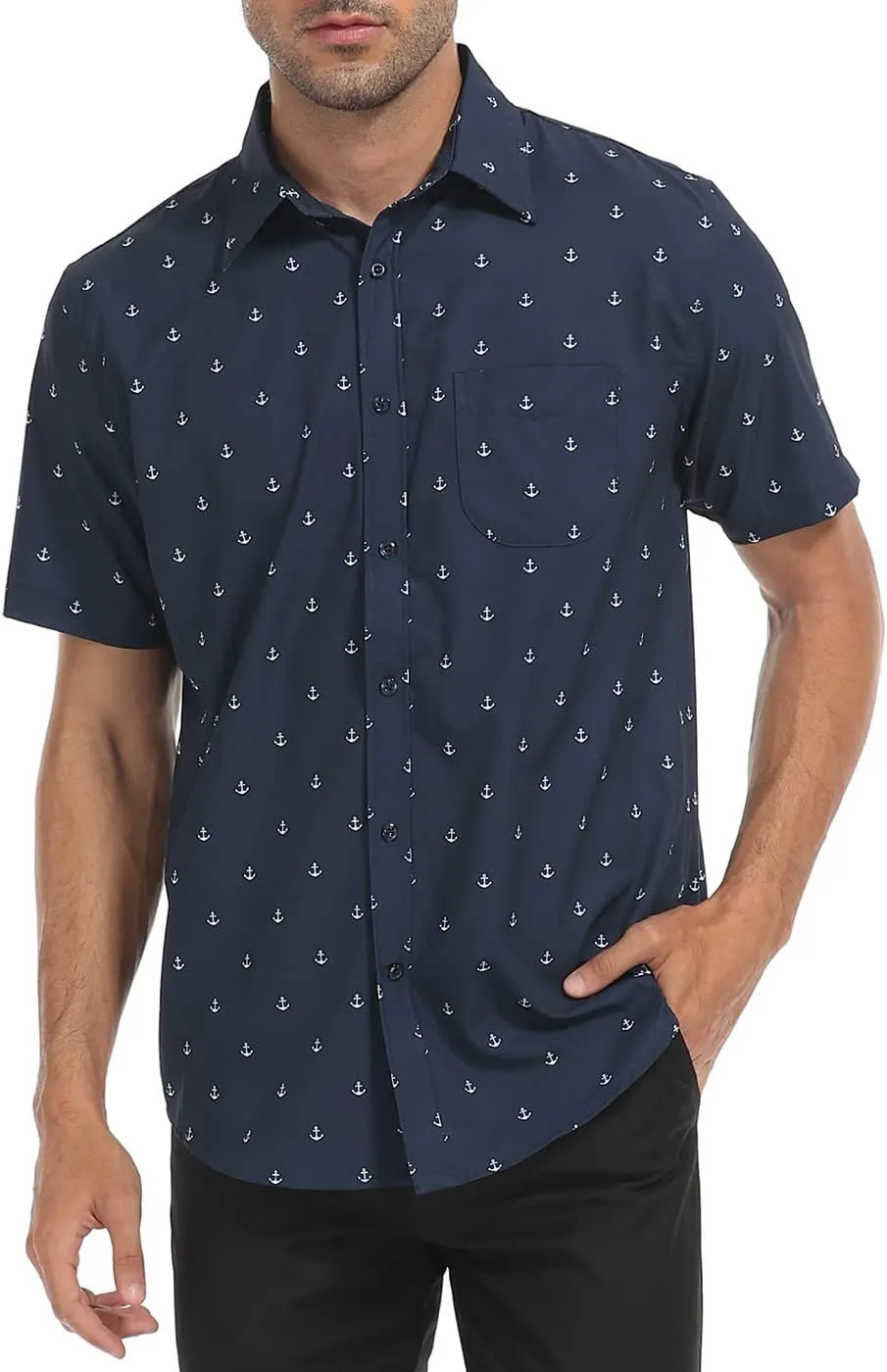 HDE Mens Casual Button Down Shirt S-5XL Big Short Sleeve Floral Hawaiian Print