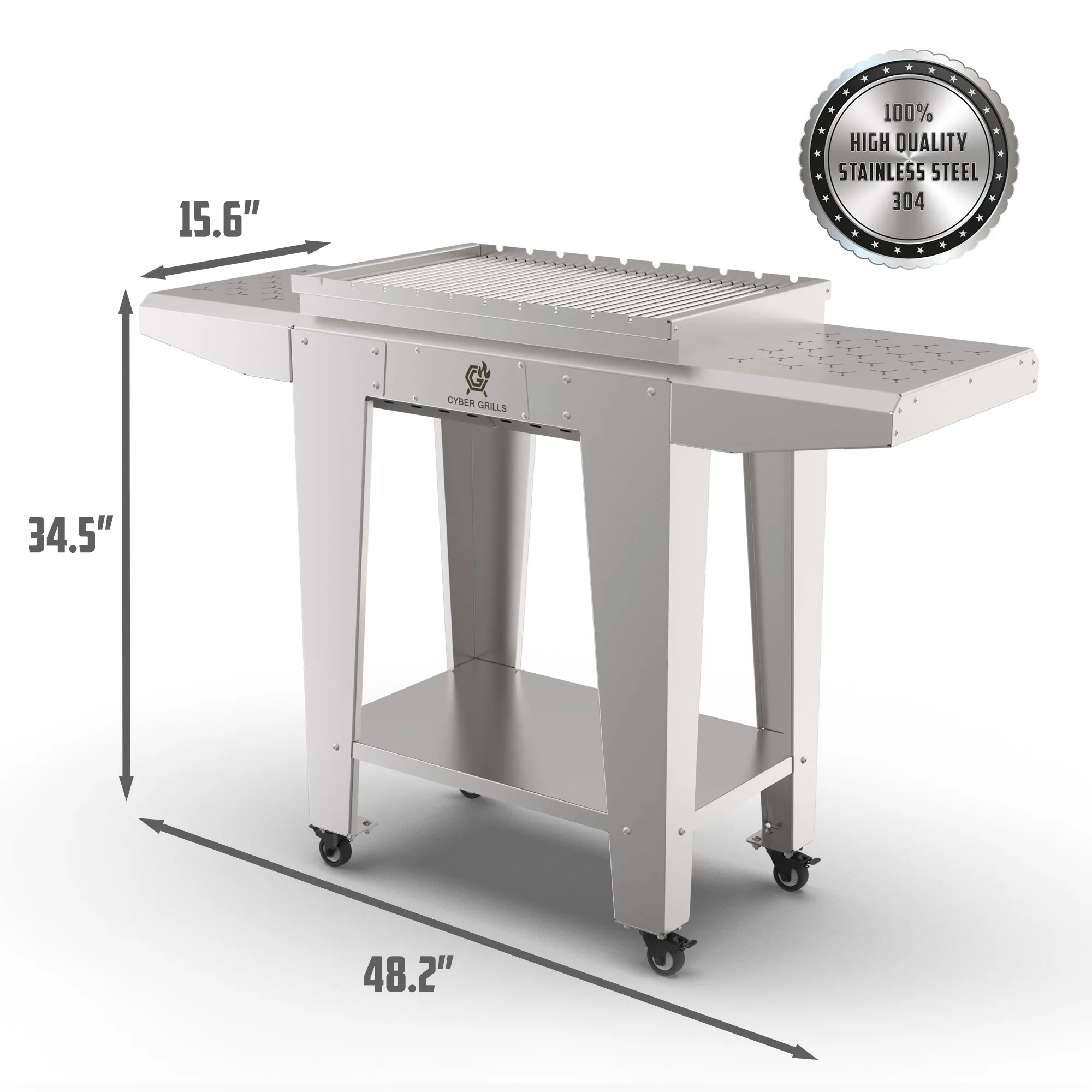 Heavy Duty Stainless Steel Stand Up Collapsible Charcoal Grill | Large Outdoor Barbecue Grill | MiraX S01