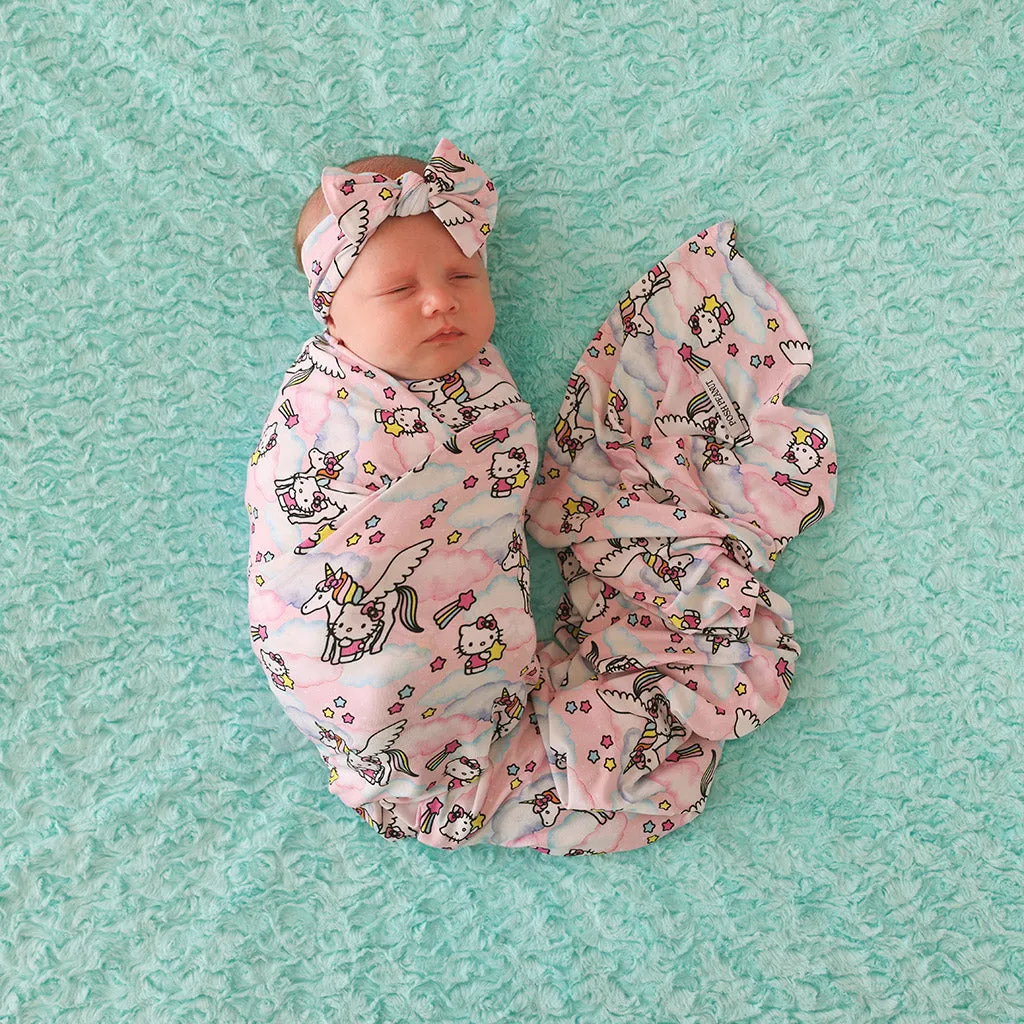 Hello Unicorn Swaddle Headband Set