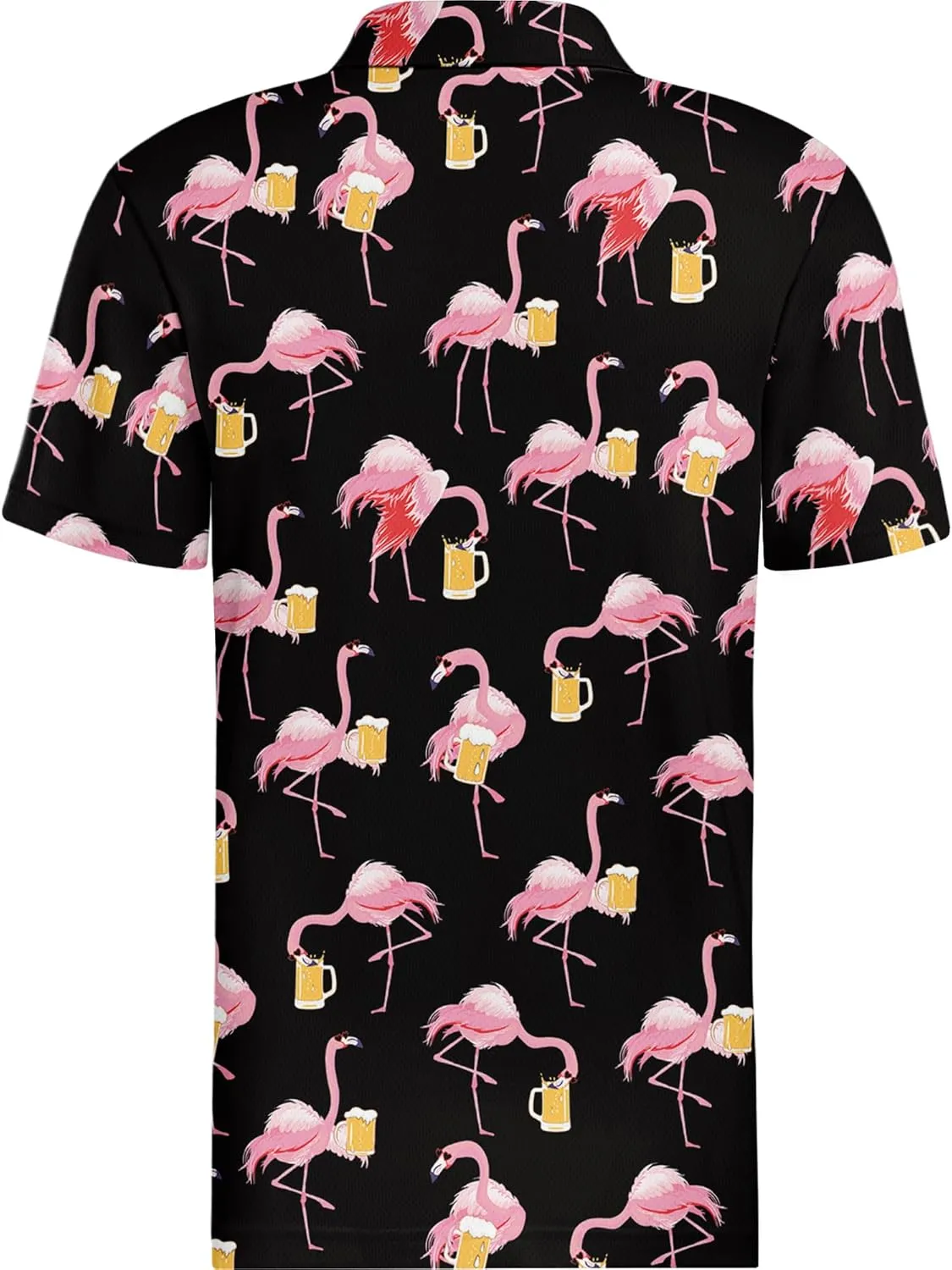 HIVICHI Golf Shirts for Men Funny Hawaiian Crazy Print Mens Polo Shirt