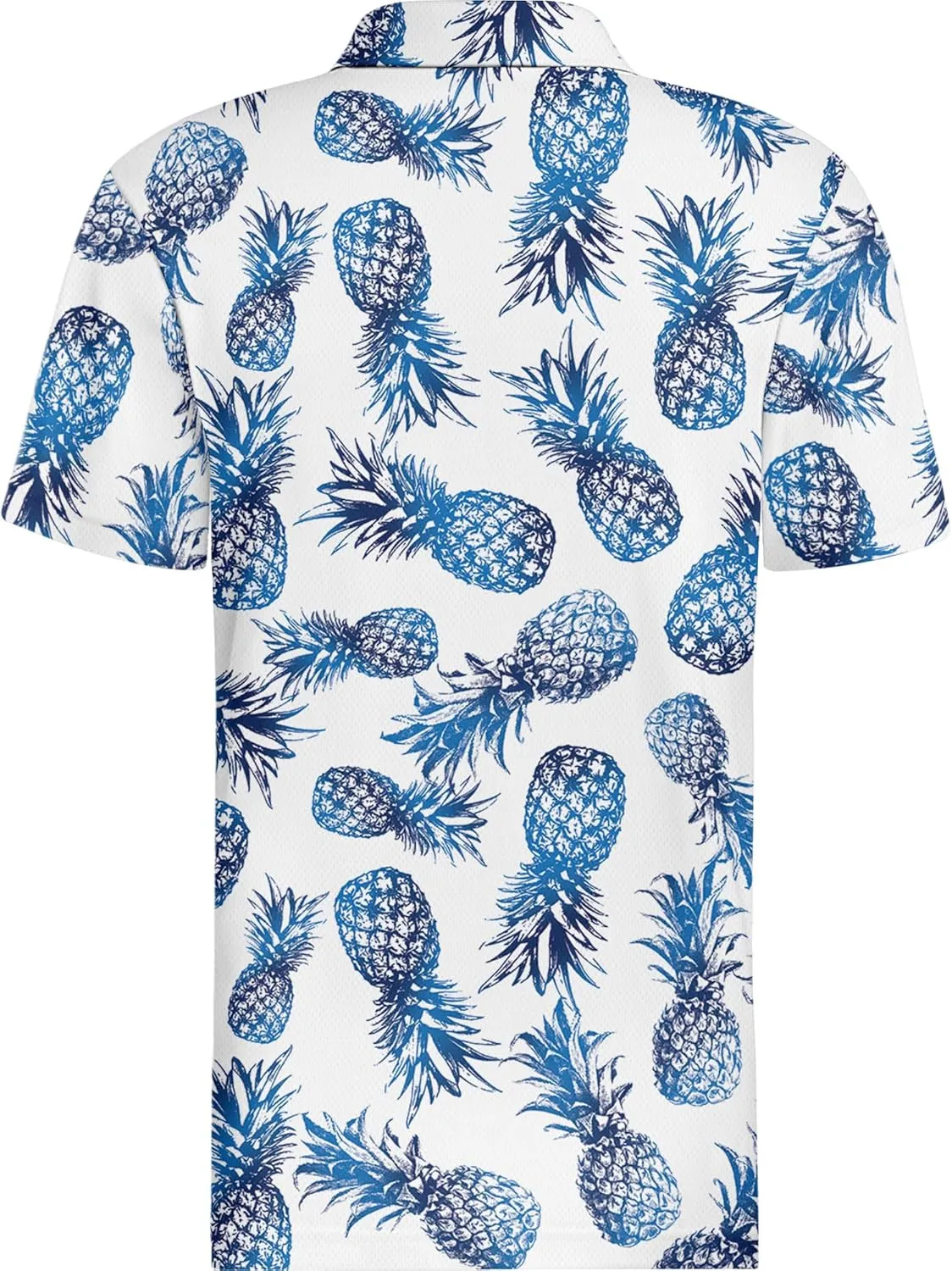 HIVICHI Golf Shirts for Men Funny Hawaiian Crazy Print Mens Polo Shirt