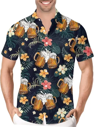 HIVICHI Hawaiian Shirt for Men Funny Summer Beach Aloha Shirts
