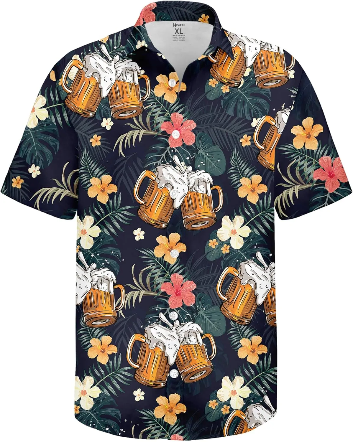HIVICHI Hawaiian Shirt for Men Funny Summer Beach Aloha Shirts