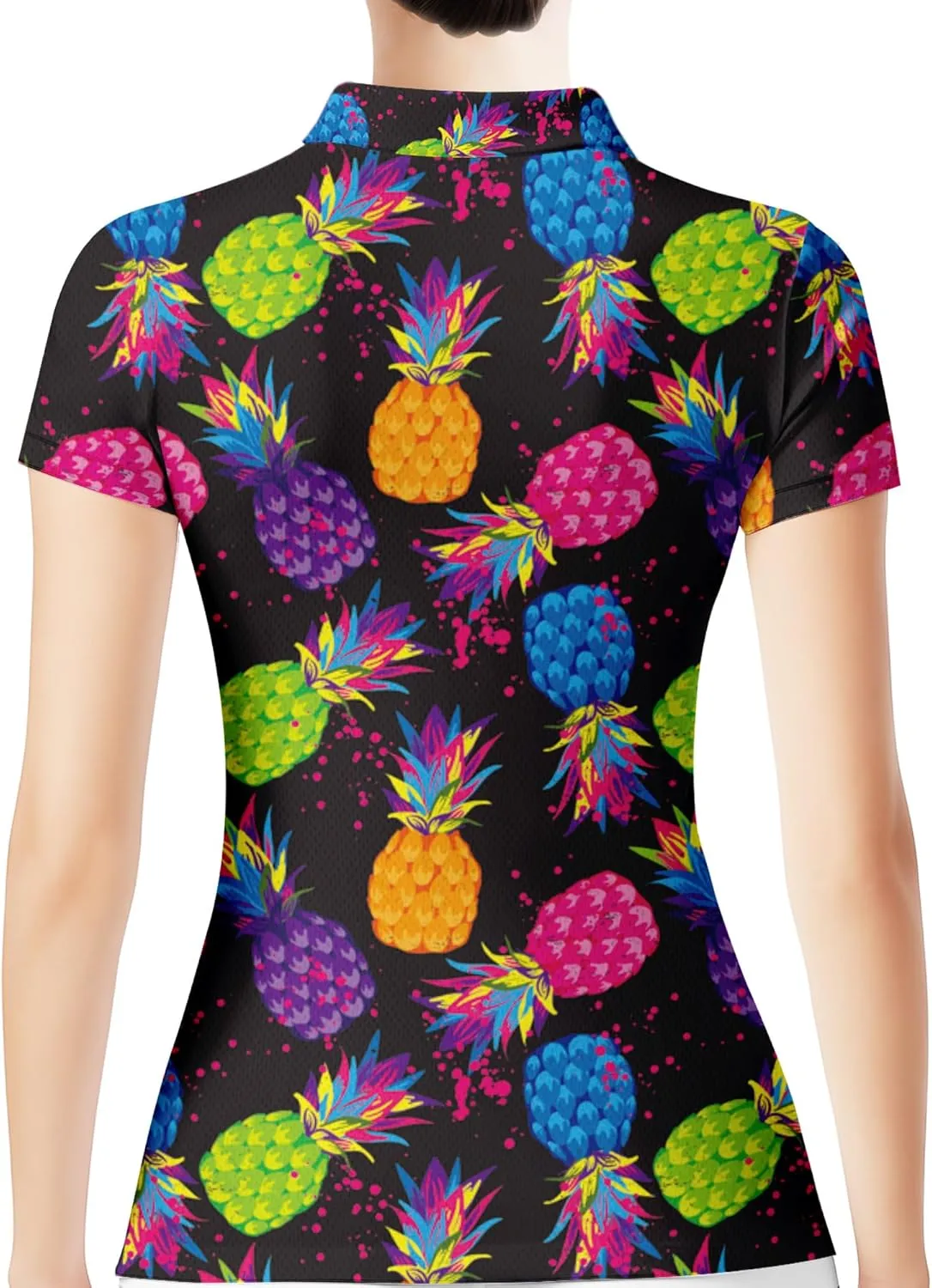 HIVICHI Womens Golf Shirt Hawaiian Funny Crazy Polo Shirts for Women