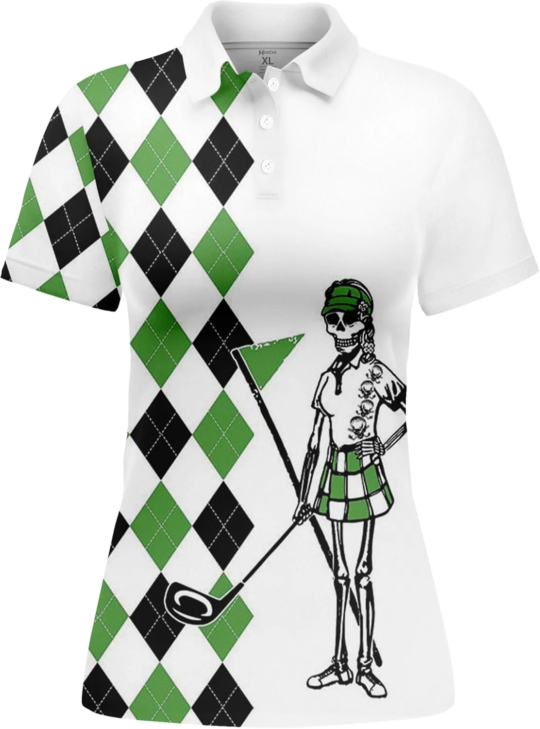 HIVICHI Womens Golf Shirt Hawaiian Funny Crazy Polo Shirts for Women