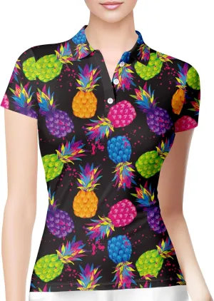 HIVICHI Womens Golf Shirt Hawaiian Funny Crazy Polo Shirts for Women