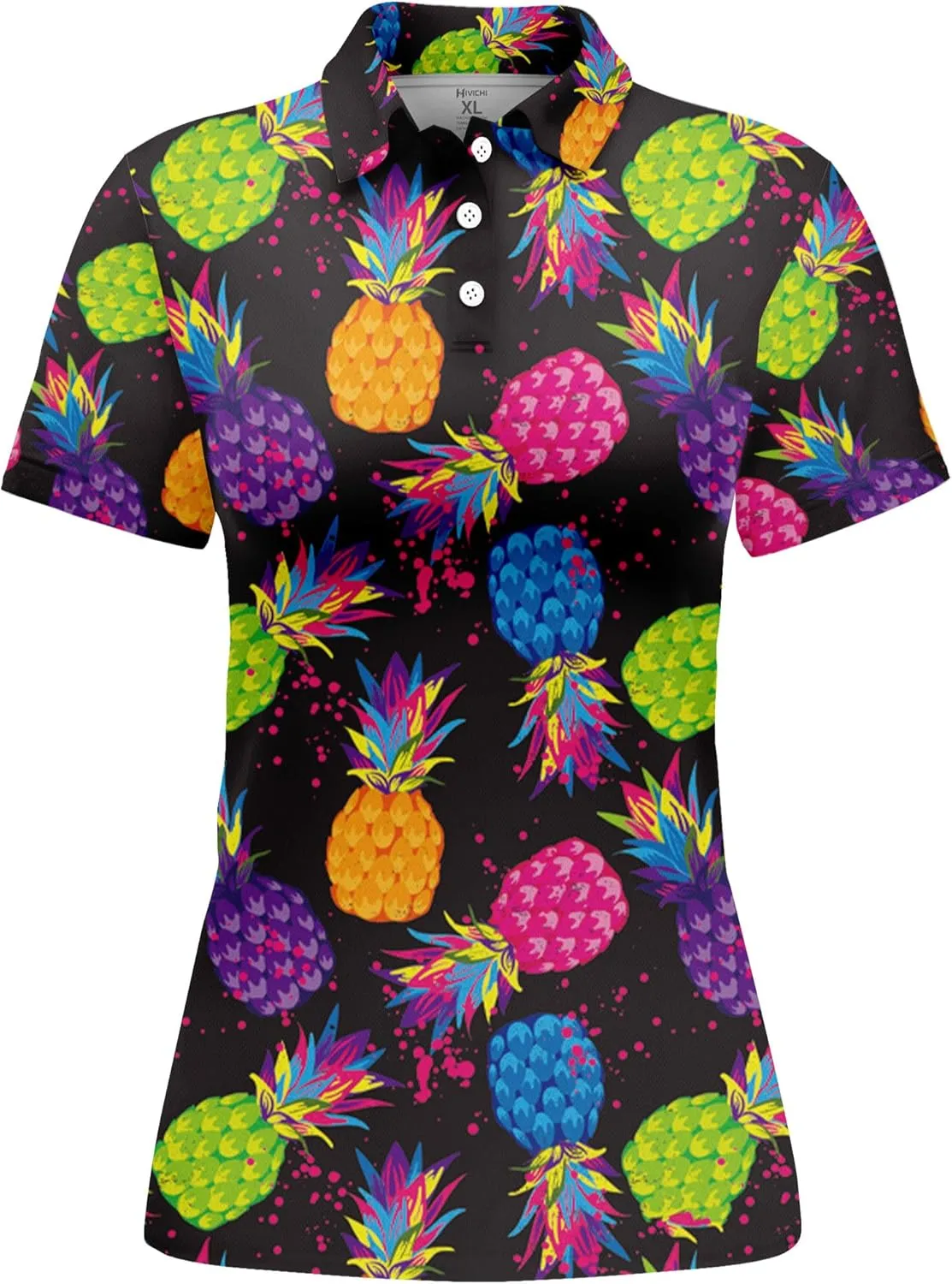 HIVICHI Womens Golf Shirt Hawaiian Funny Crazy Polo Shirts for Women