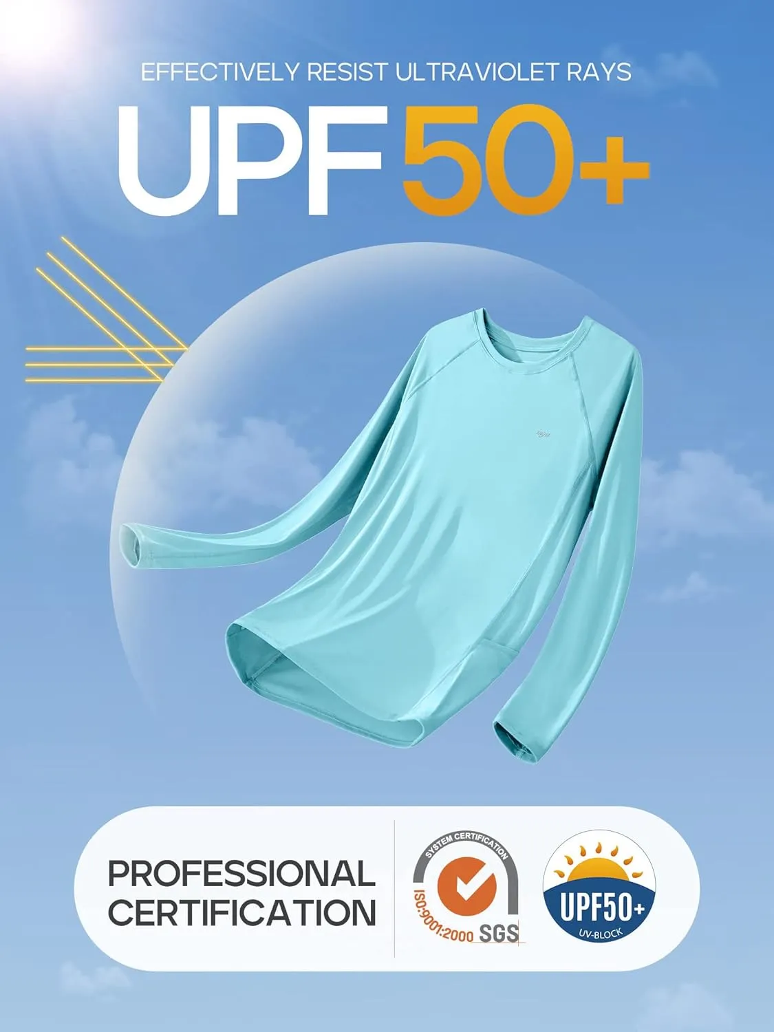 IUGA Rash Guard for Women UPF 50  SPF UV Protection Long Sleeve Workout Tops with Pockets Dry Fit Hiking Swim Shirt