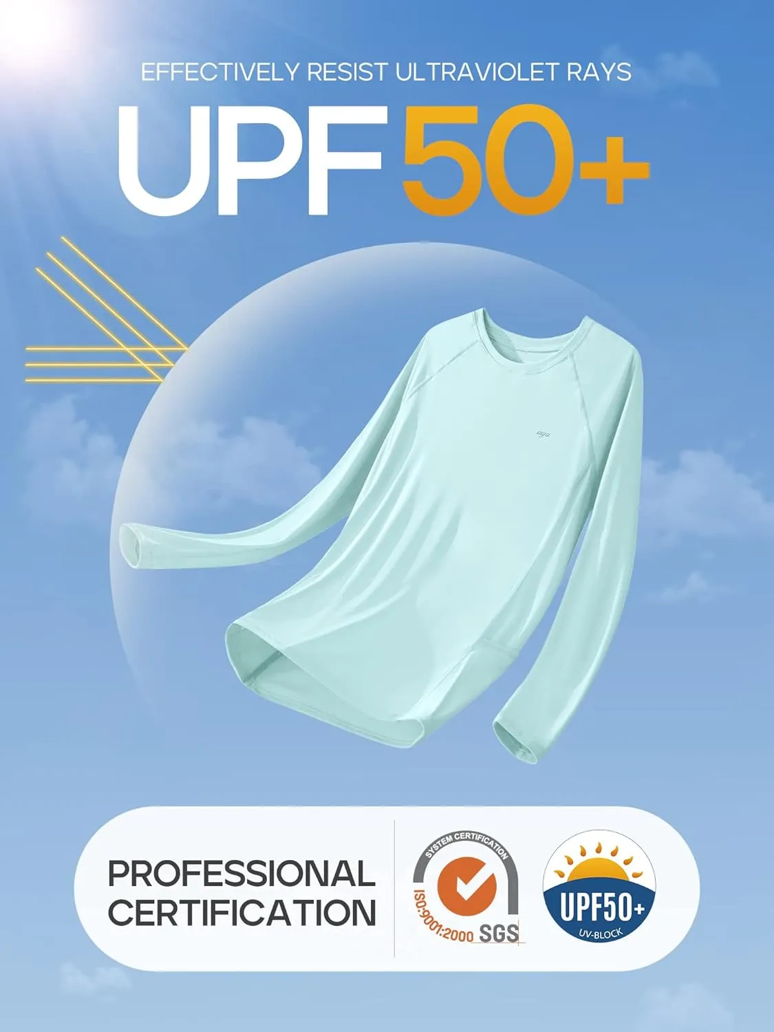 IUGA Rash Guard for Women UPF 50  SPF UV Protection Long Sleeve Workout Tops with Pockets Dry Fit Hiking Swim Shirt