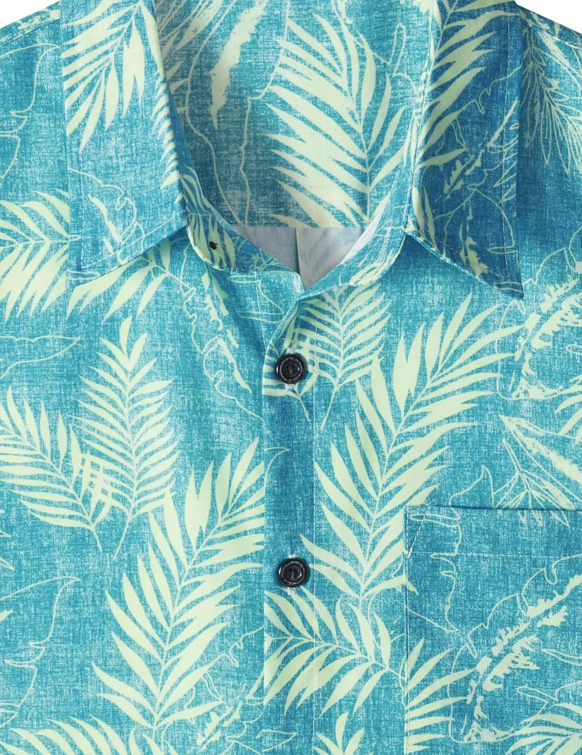 JOGAL Mens Floral Hawaiian Shirt Front Pocket Casual Aloha Shirts
