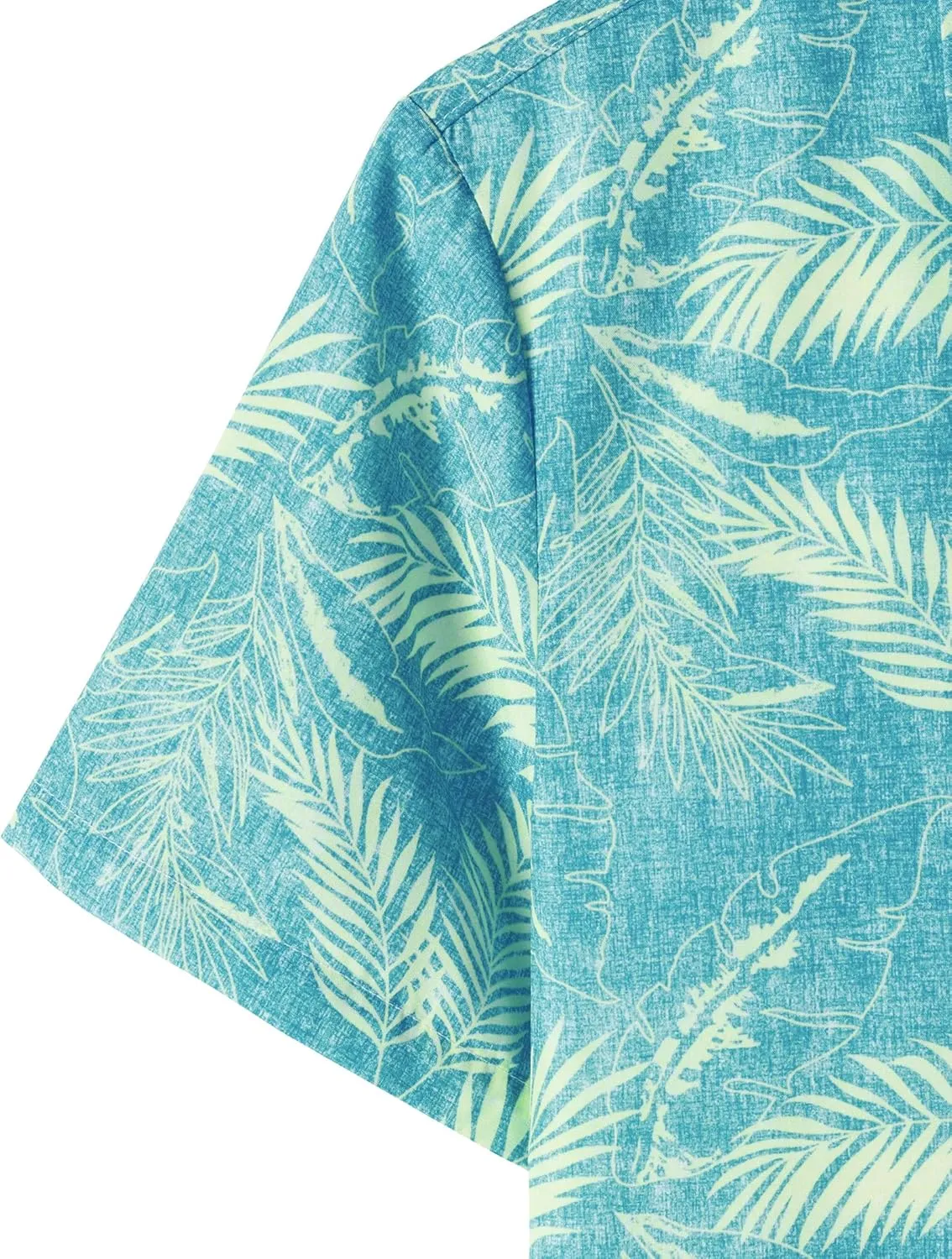 JOGAL Mens Floral Hawaiian Shirt Front Pocket Casual Aloha Shirts