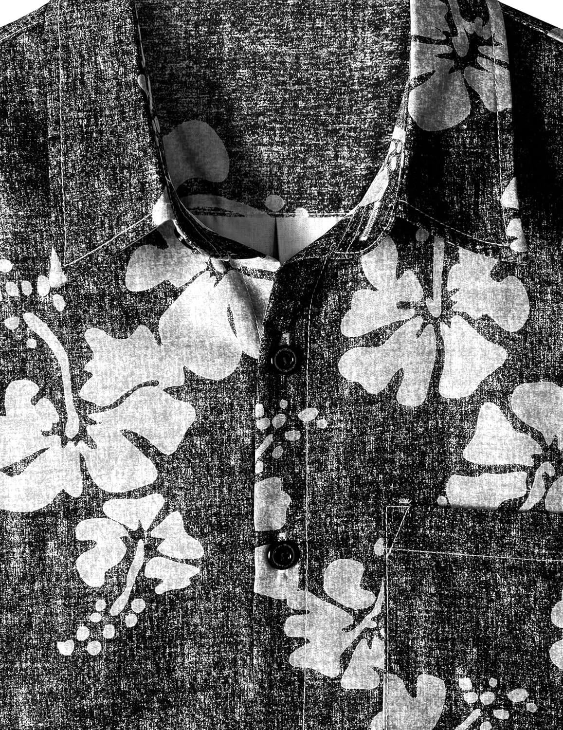 JOGAL Mens Floral Hawaiian Shirt Front Pocket Casual Aloha Shirts