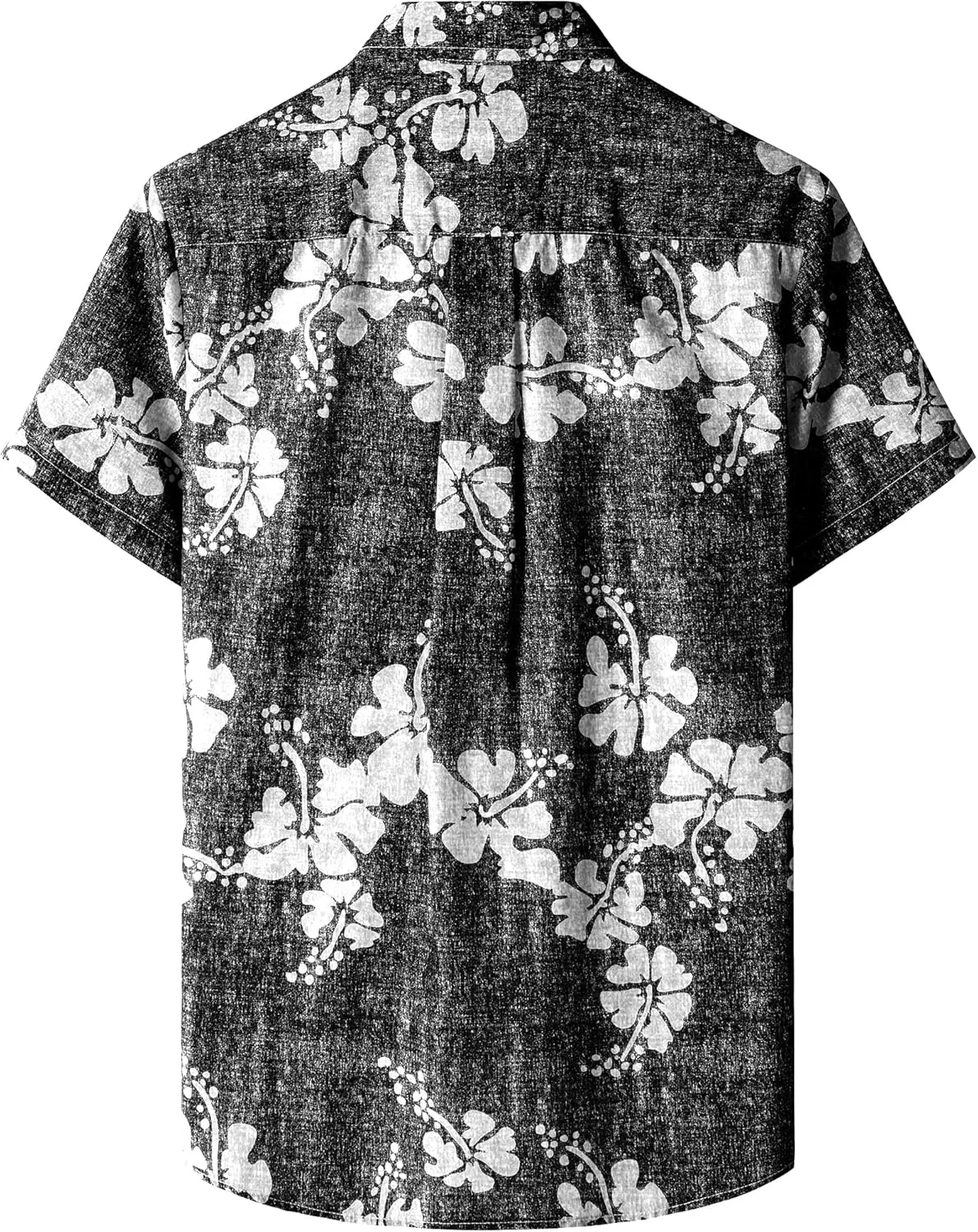 JOGAL Mens Floral Hawaiian Shirt Front Pocket Casual Aloha Shirts