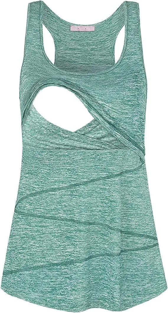 Joymom Maternity Summer Cool Sleeveless Nursing Tank Tops Breastfeeding Shirts