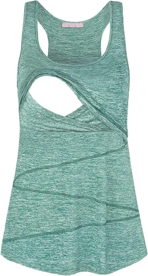 Joymom Maternity Summer Cool Sleeveless Nursing Tank Tops Breastfeeding Shirts