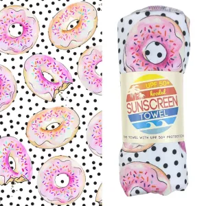 Kids Hooded UPF 50  Sunscreen Towel (Donut)