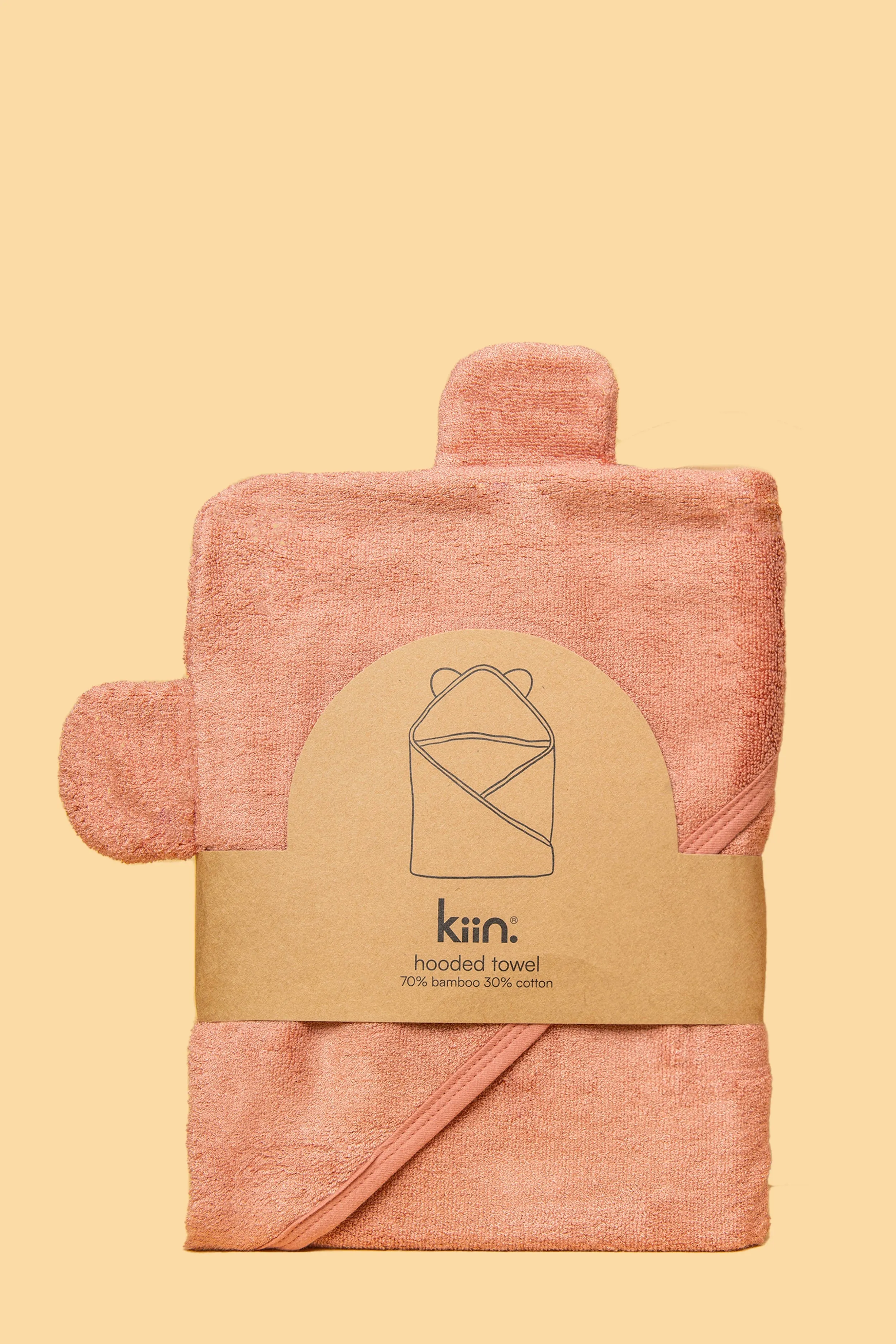 KIIN BABY HOODED TOWEL BLUSH