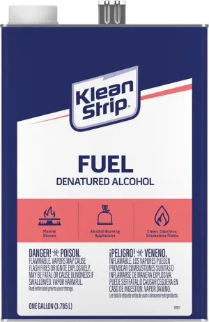 Klean Strip GSL26 Denatured Alcohol Fuel, Liquid, Alcohol, Water White, 1 gal, Can :GAL: QUANTITY: 4