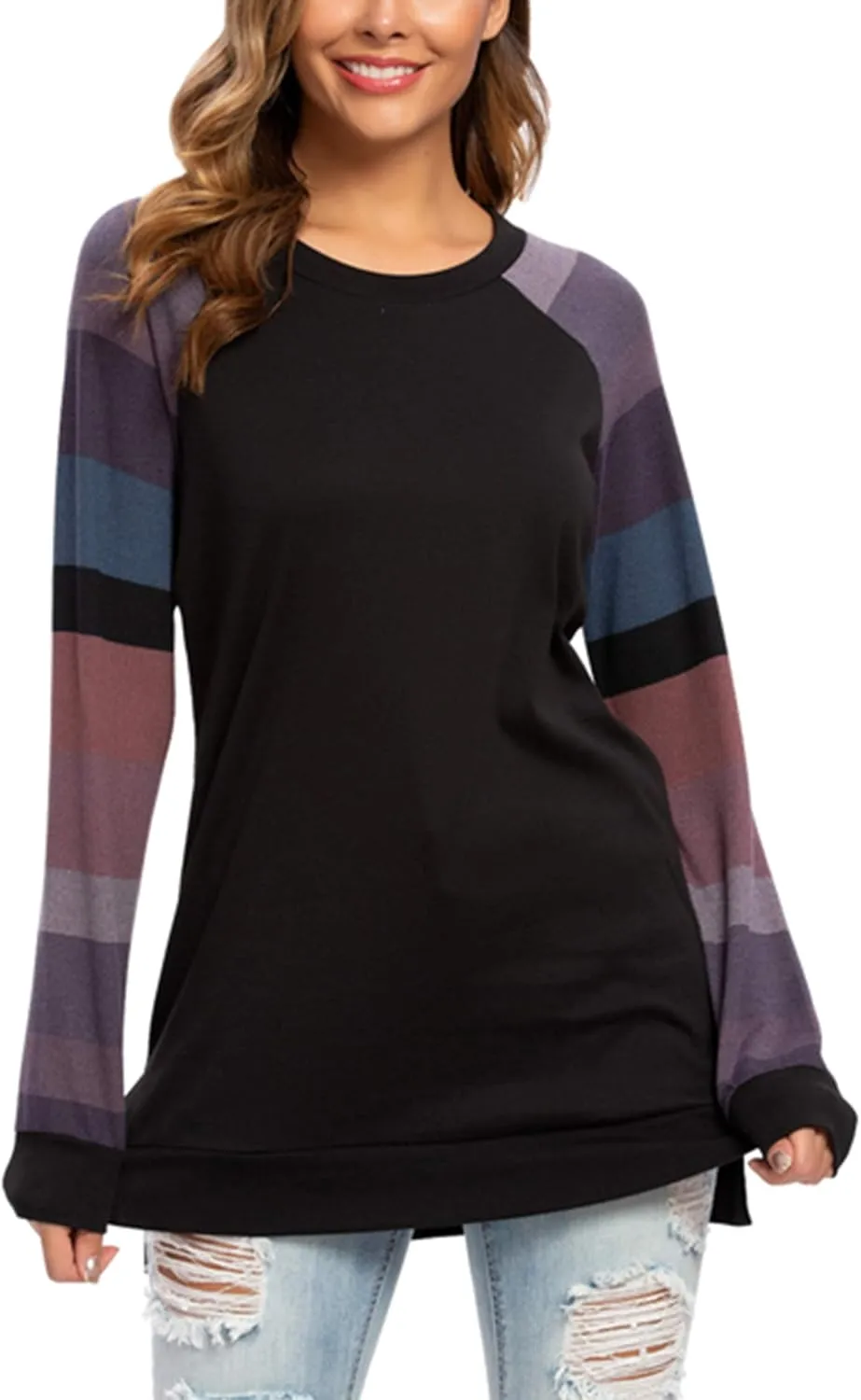 levaca Womens Long Sleeve Tops Casual Dressy Pullover Tunic Shirts