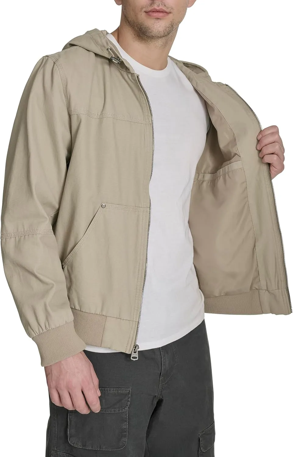 Levi's Men's Workwear Cotton Canvas Hoody Bomber Jacket (Regular & Big & Tall Sizes)