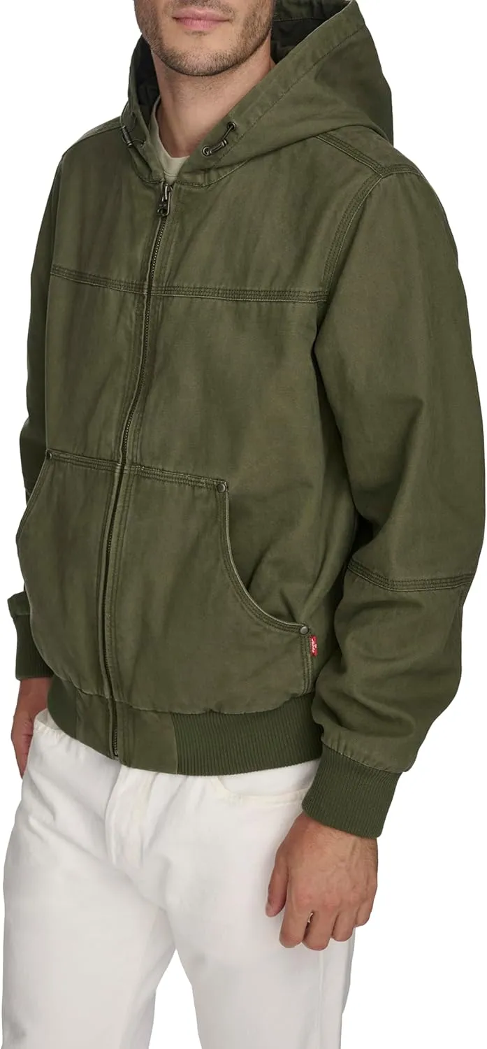 Levi's Men's Workwear Cotton Canvas Hoody Bomber Jacket (Regular & Big & Tall Sizes)
