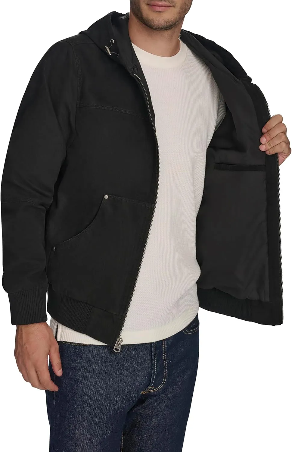 Levi's Men's Workwear Cotton Canvas Hoody Bomber Jacket (Regular & Big & Tall Sizes)