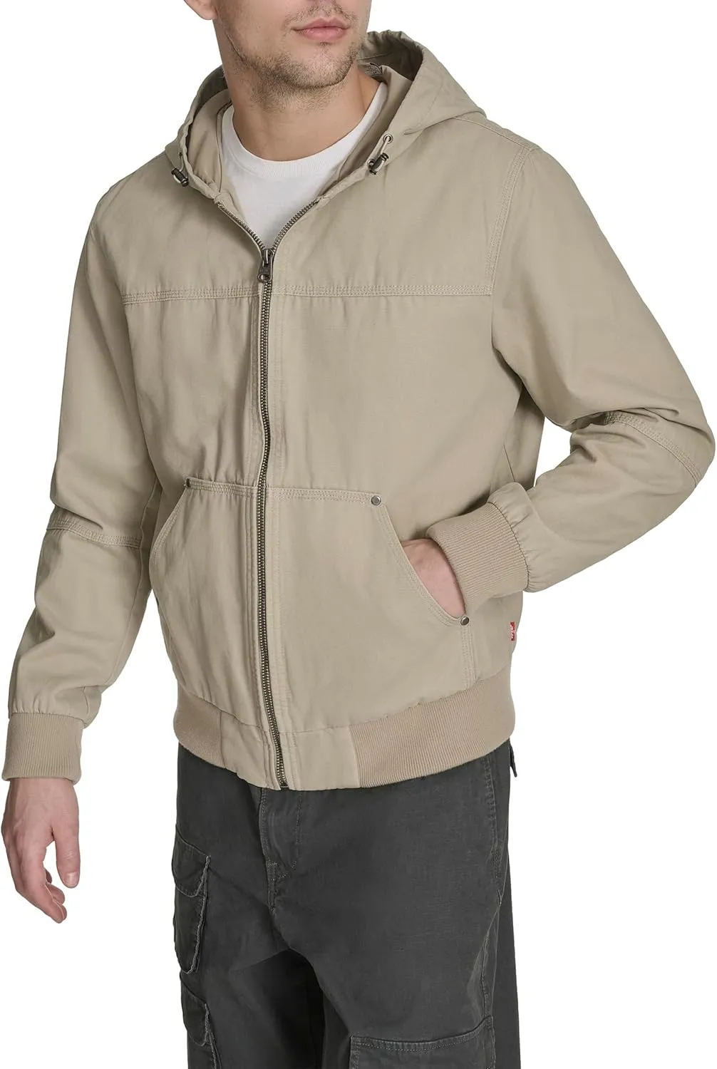 Levi's Men's Workwear Cotton Canvas Hoody Bomber Jacket (Regular & Big & Tall Sizes)