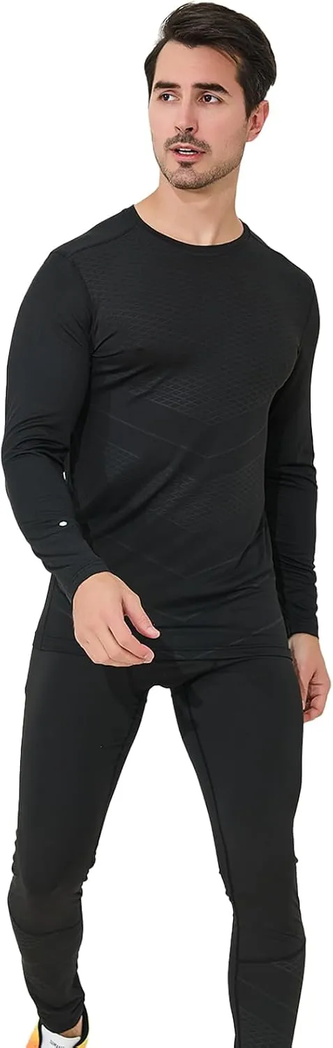 Long Sleeve Undershirt Men Compression Shirts &Workout Shirt Set for Adult Men&Women, Athletic Base Layer