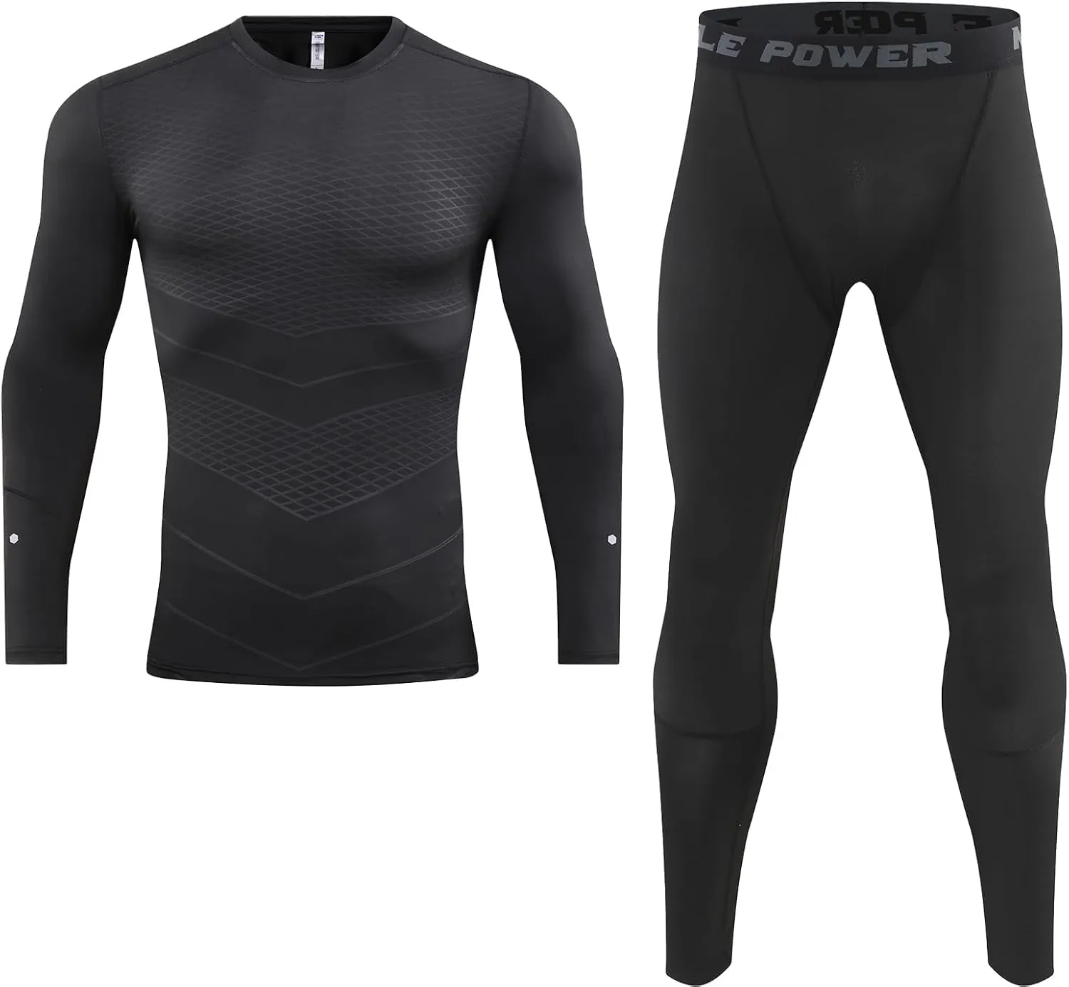 Long Sleeve Undershirt Men Compression Shirts &Workout Shirt Set for Adult Men&Women, Athletic Base Layer