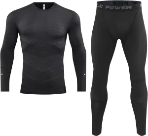 Long Sleeve Undershirt Men Compression Shirts &Workout Shirt Set for Adult Men&Women, Athletic Base Layer