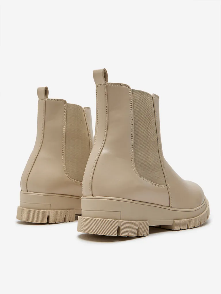 LUNA BLU Beige Chelsea Boots