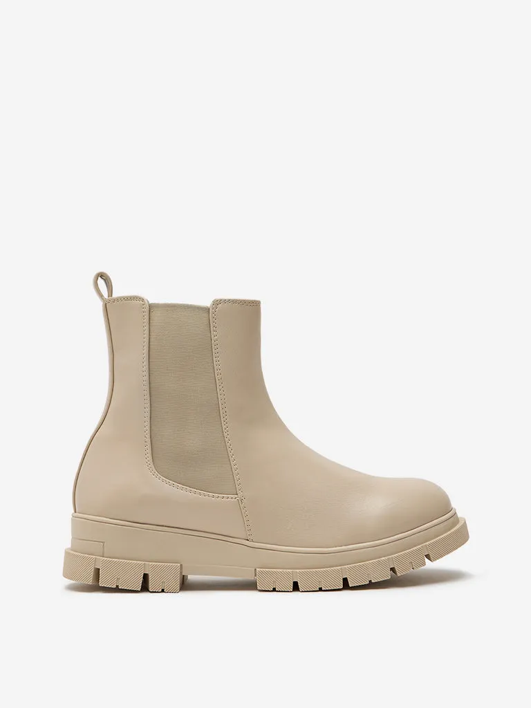 LUNA BLU Beige Chelsea Boots