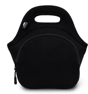 Lunch Bags For Women & Lunch Boxes For Kids | Nordic By Nature Premium Insulated Lunch Box Extra Thick Neoprene, Soft Cotton Feel, Premium Stitching, Outside Pocket, Washable (M) Black