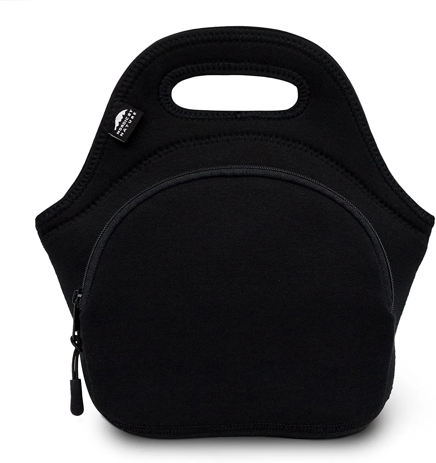 Lunch Bags For Women & Lunch Boxes For Kids | Nordic By Nature Premium Insulated Lunch Box Extra Thick Neoprene, Soft Cotton Feel, Premium Stitching, Outside Pocket, Washable (M) Black