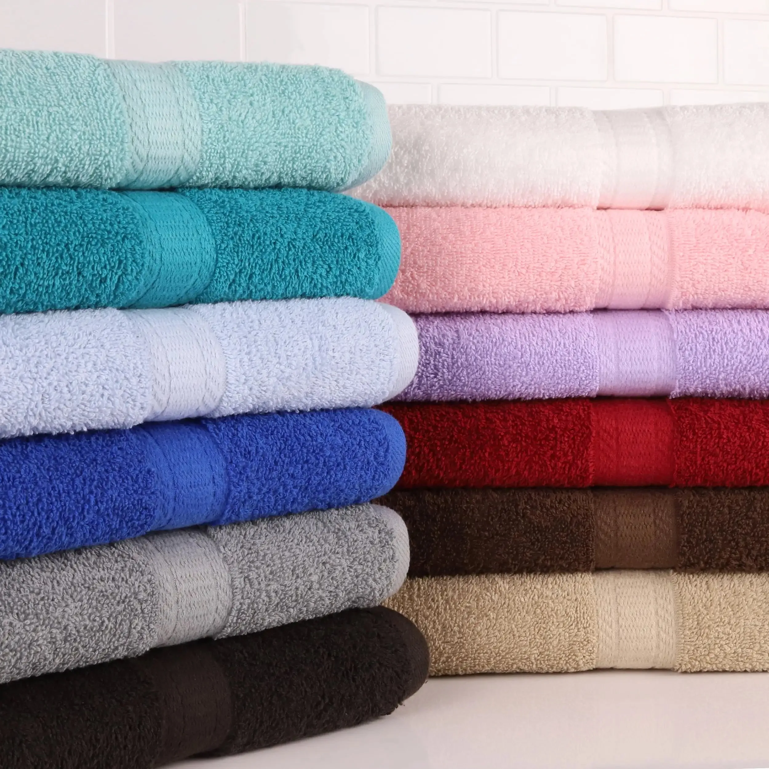 Luxury Cotton Textured Bath Towel Set: 6/10/18-Piece Collection for Enhanced Bathroom Elegance