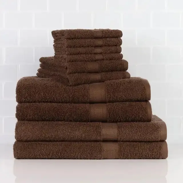 Luxury Cotton Textured Bath Towel Set: 6/10/18-Piece Collection for Enhanced Bathroom Elegance