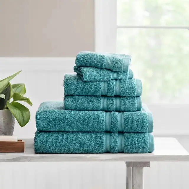 Luxury Cotton Textured Bath Towel Set: 6/10/18-Piece Collection for Enhanced Bathroom Elegance